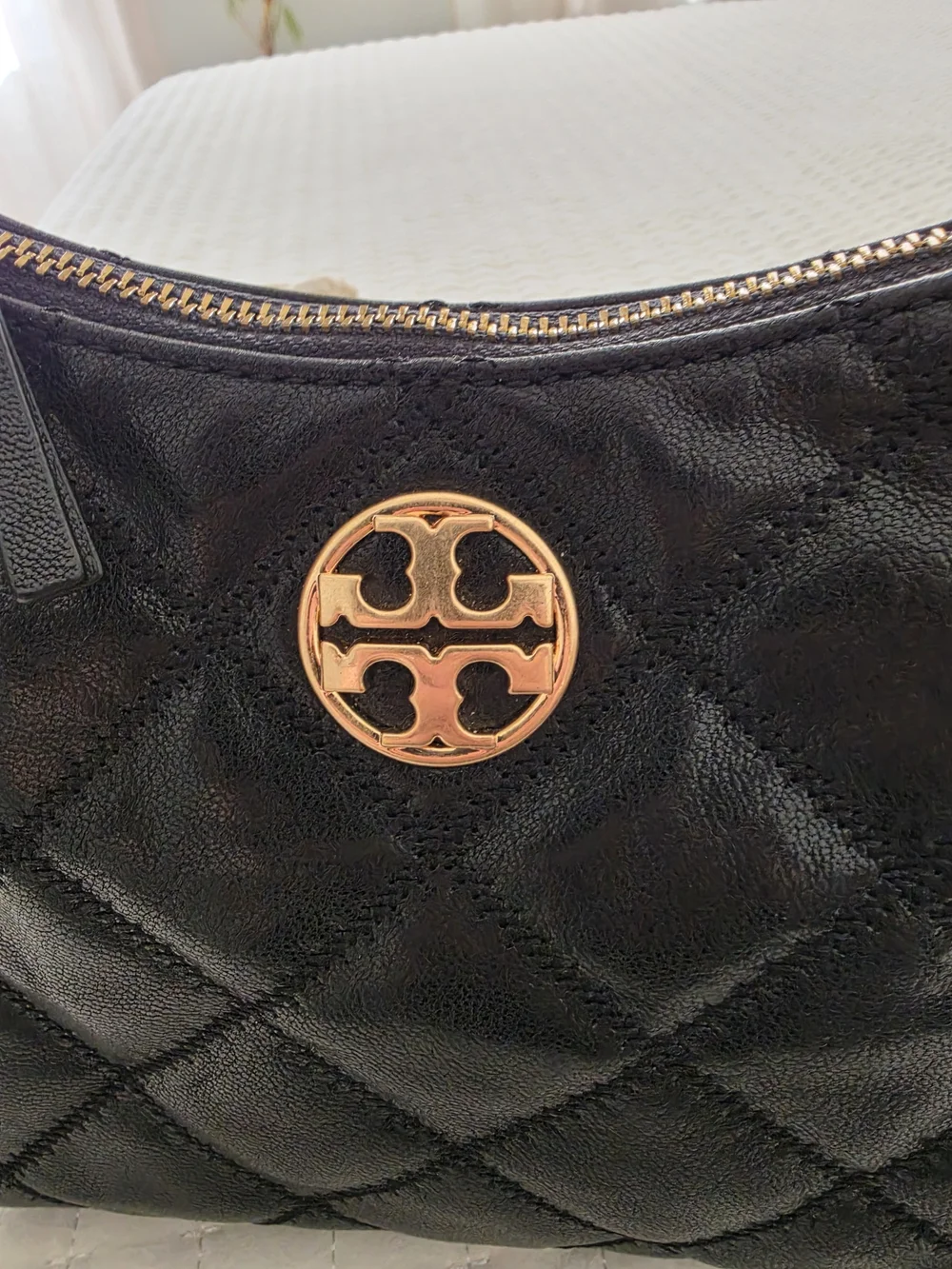 Tory Burch Willa Hobo Black Quilted Leather